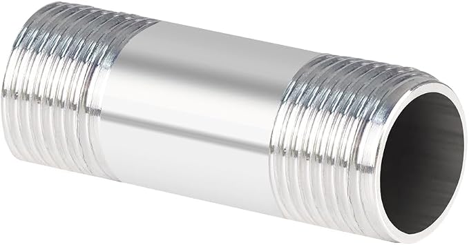 Quickun 304 Stainless Steel Nipple Pipe Fitting, 3/8" NPT x 3/8" NPT Male by VisittheQuickun