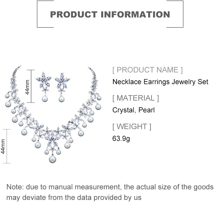 Women's Bridal Jewelry Set, 14K Gold Freshwater Pearl & Crystal, Choker Necklace & Drop Earrings, Elegant Wedding Fashion Ensemble