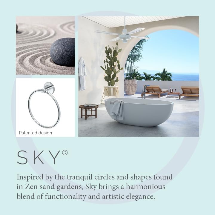 Gatco 5552 Sky Towel Ring | Modern Hand Towel Holder - Image 6