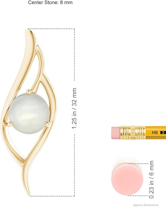 Angara Natural Moonstone Pendant for Women | Moonstone Angel Wing Bypass Pendant in 14K Solid Gold/Platinum With 18" Chain | Birthday, Anniversary, Gemstone Jewelry Gift