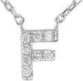 JTV Sterling Silver Initial Necklace for Women, 0.13 CTW White Cubic Zirconia Letter Pendant, Rhodium-Plated, Personalized Monogram Jewelry, Gift Box Included, 18”