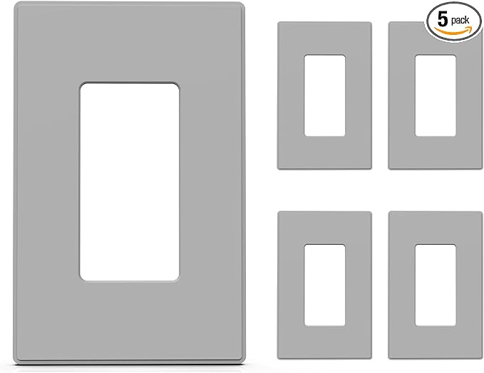 ELEGRP 1-Gang Screwless Decorative Wall Plates, Mid-Size Unbreakable by ELEGRP%7CELEGROUP
