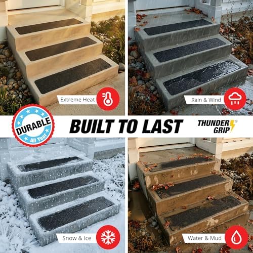 Outdoor Stair Treads Non-Slip 30" x 6" 12-Pack Waterproof 80-Grit Grip Tape - Image 5
