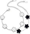 18K Gold-Plated Four Leaf Clover Bracelet for Women,Adjustable lucky Bracelet Set Jewelry Gift-Hypoallergenic Charm for Birthdays, Wellness & Daily Wear