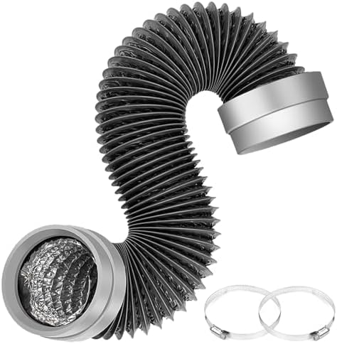 MATEWORK 5FT Dryer Vent Hose 4 Inch, Heavy Duty Flexible Aluminum Duct by MATEWORK