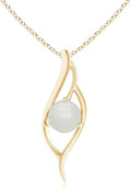 Angara Natural Moonstone Pendant for Women | Moonstone Angel Wing Bypass Pendant in 14K Solid Gold/Platinum With 18" Chain | Birthday, Anniversary, Gemstone Jewelry Gift