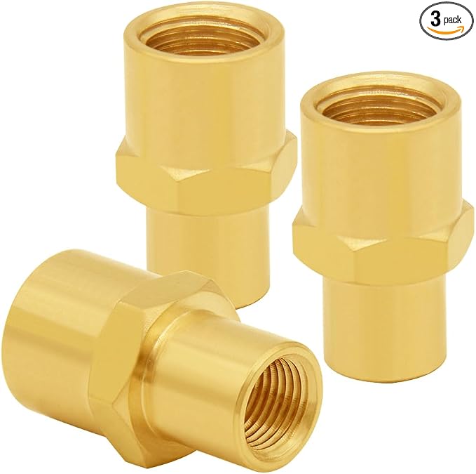 Uenede Brass 1/4" NPT Female to 3/8" NPT Female Reducer Adapter by Uenede