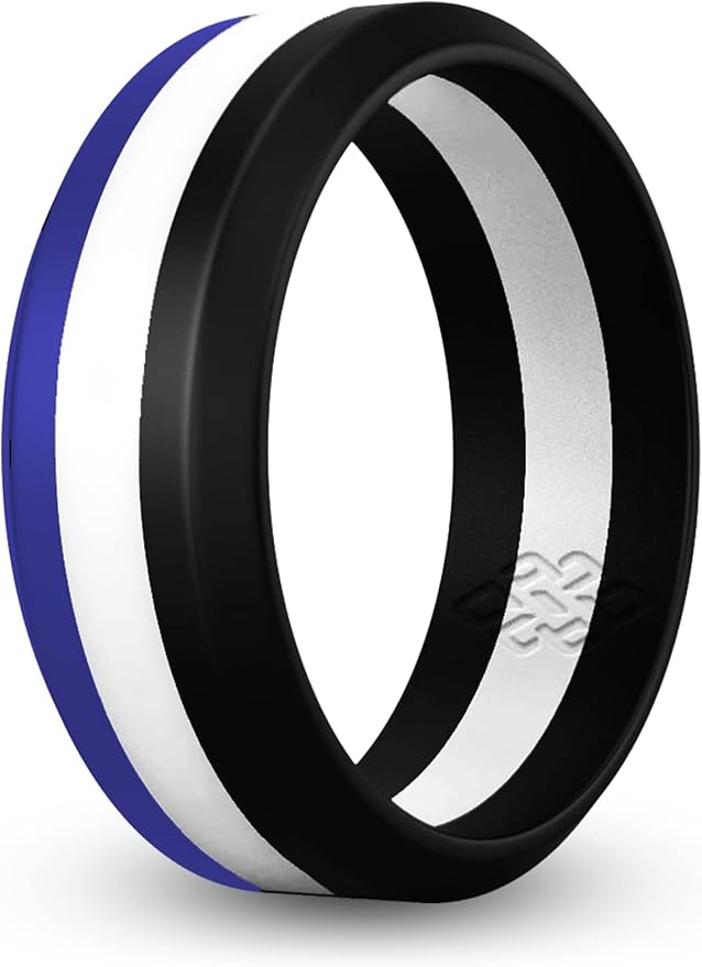 Knot Theory Striped Silicone Ring for Men and Women – Black, Grey, Red, Blue, Orange, Yellow, Purple