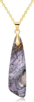 Nature Stone Necklaces for Women Boho Pendant Necklace 18K Gold Chain Necklaces