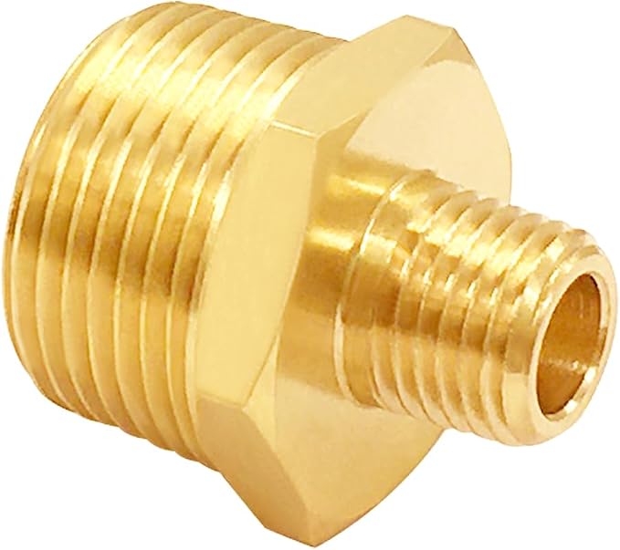 Uenede Brass 1/4" NPT Male to 3/4" NPT Male Reducer Adapter - Image 3