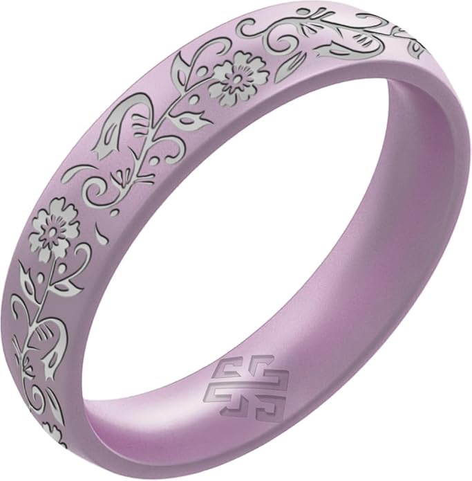 Knot Theory Nordic Bloom Silicone Ring for Men Women - Baby Blue, Lavender, Pink, RoseGold, Sky Blue Breathable Comfort Fit 6mm Bandwidth