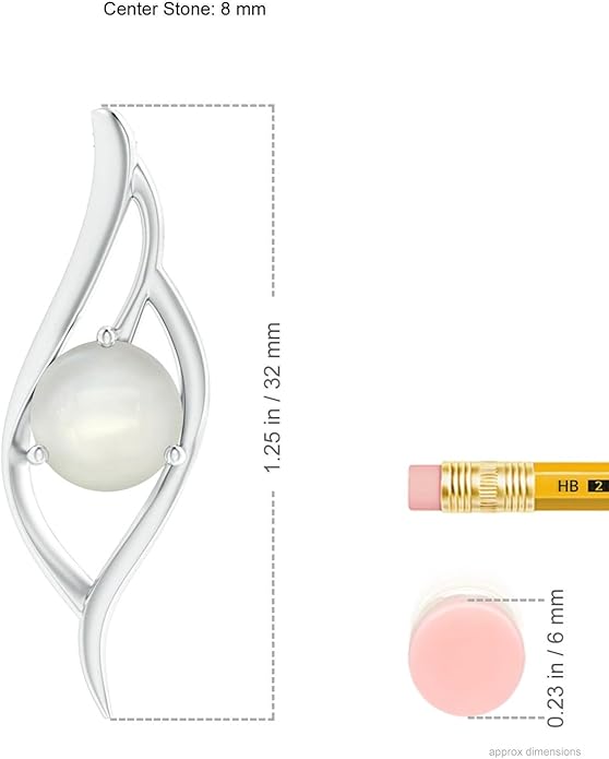 Angara Natural Moonstone Pendant for Women | Moonstone Angel Wing Bypass Pendant in 14K Solid Gold/Platinum With 18" Chain | Birthday, Anniversary, Gemstone Jewelry Gift