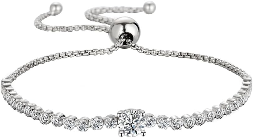 14K Gold Adjustable Diamond Bracelet for Women | Round/Oval/Princess Cut D-Color VVS1 | Ideal Gift for Birthdays & Special Events