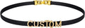 Custom4U Personalized Black Leather Choker Necklace with Picture/Name/Initials/Letters Charm,Custom Made Adjustable Choker Collar Gothic Punk Necklaces Jewelry Gifts for Women