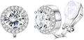 Aloha Earrings Round Halo Crystal Clip On Stud Earrings