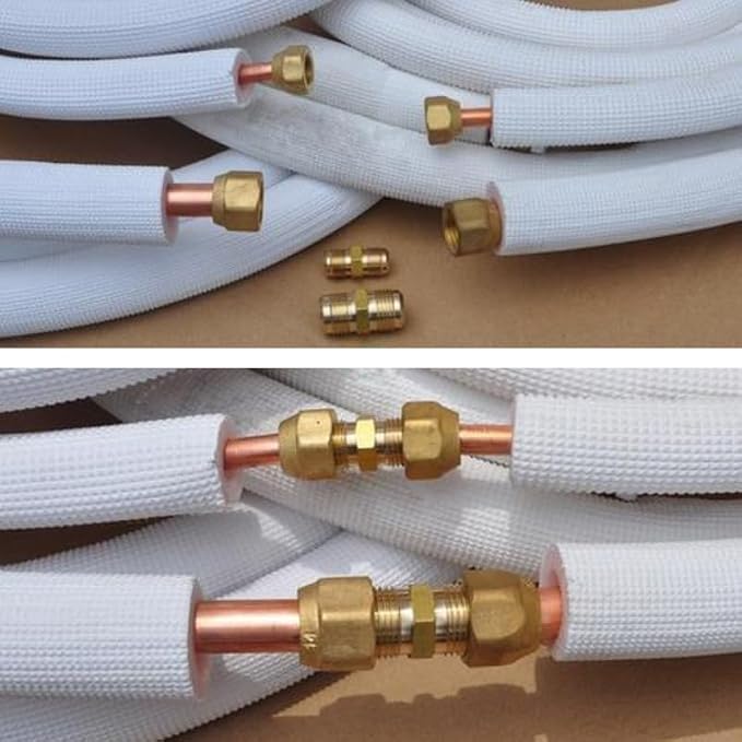2-Pack 1/4 and 3/8 Inch AC Copper Pipe Extension Connectors | Includes 2 union - Image 9