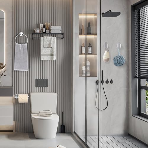 Lairuier Bathroom Hardware Set, 4-Piece Towel Holder Set Include Toilet Paper - Image 2