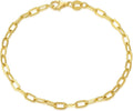 14K Yellow Gold 6-13 Inch 1.2mm-3.2mm Chain Bracelet Anklet for Women, Cuban Link Curb/Rope/Paper Clip/Round Snake/Herringbone/Bead/Water Wave, Thin Gold Chain Bracelet Durable Strong Real 14k Gold Chain Bracelet Anklet