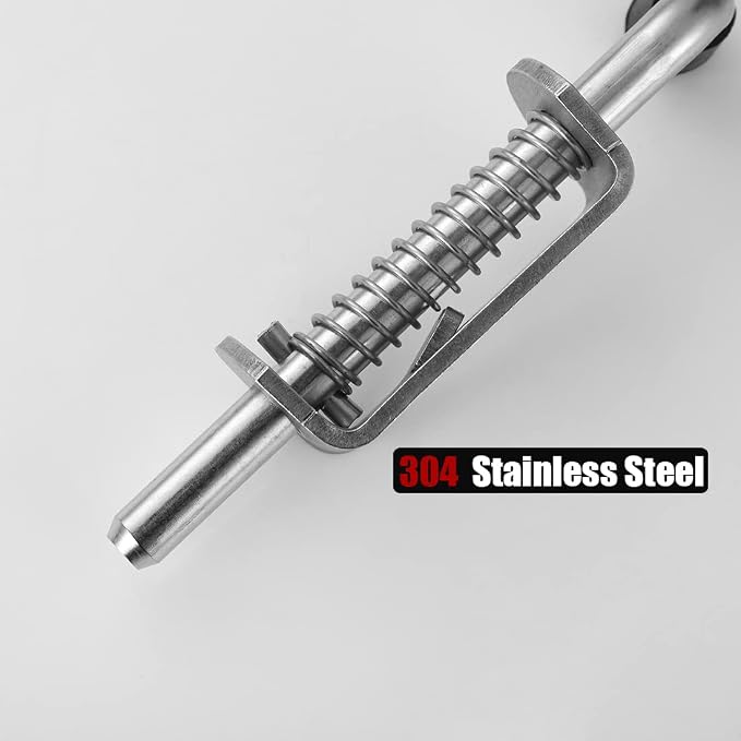 JQK Spring Loaded Barrel Bolt Latch, Heavy Duty 304 Stainless Steel Thickened - Image 6