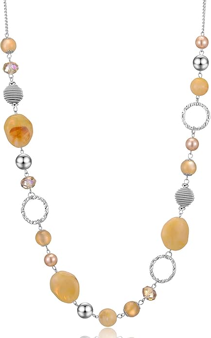 PEARL&CLUB Long Beaded Necklaces For Women - Sweater Chain Fashion Jewelry Necklace Gifts For Women