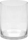 5" Wide 6" High Large Hand Blown Sturdy Clear Cylinder Glass Vase, Centerpiece by Unknown