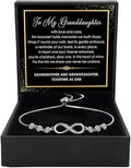 To My Granddaughter - Infinity Heart Bracelet Gift with Meaningful Card, Granddaughter Gifts from Grandma & Grandpa, Elegant Silver Jewelry for Birthday, Graduation, Christmas.