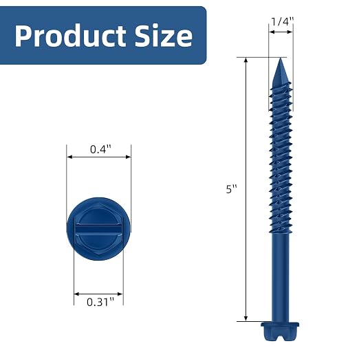 1/4" x 5" Blue Hex Head Concrete Screw Anchor Kit - Image 2