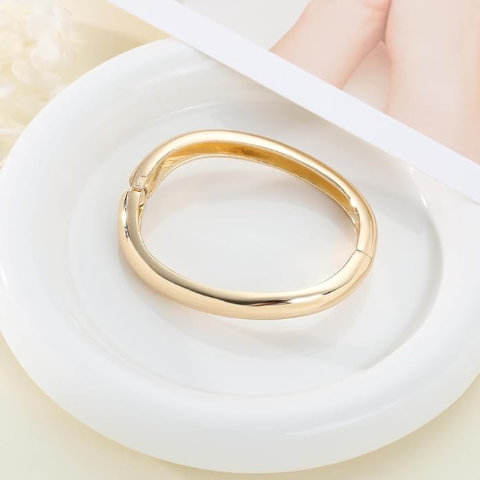 Chunky Gold Bangles Bracelets for Women Gold Cuff Bracelet Set Waterproof Non Tarnish Stack Bracelet for Women Gifts