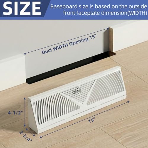 4Pack 15 inch Baseboard Register Vent - Image 2
