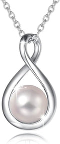 FANCIME Birthstone Necklaces for Women Fine Jewelry Sterling Silver Dainty Infinity Pendant Anniversary Birthday Christmas Gifts for Her Wife Mom Lady Daughter, Chain 16"+2" Extend
