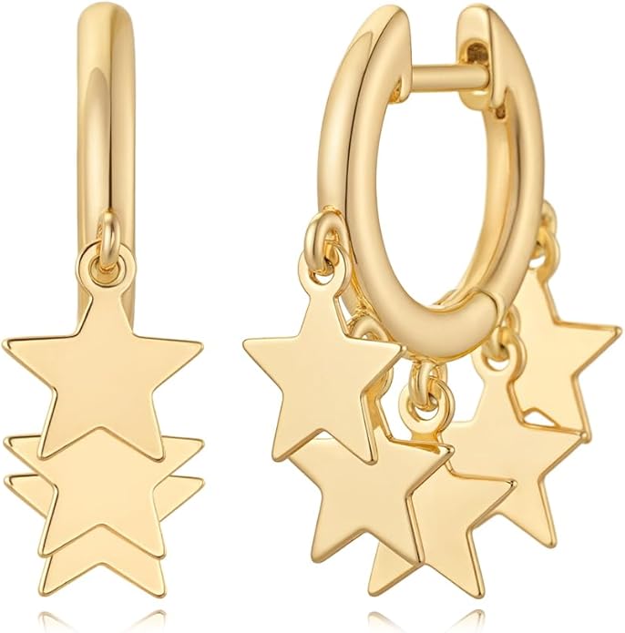 MYEARS Women Earrings Gold Huggie Hoop Ear Stud Cuff 14K Small Simple Hypoallergenic Everyday Jewelry