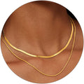 Necklaces for Women,Gold Plated Herringbone Layering Choker Necklace for Women Non Tarnish Stack Waterproof Jewelry Gift