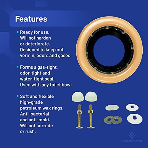 EvertechPRO Universal Extra Thick Toilet Wax Ring Replacement Kit - Image 5