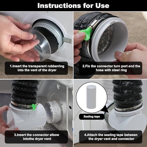 4 Inch 10 Ft Dryer Vent Hose, Dryer Vent Connector Kit - Image 3