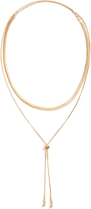 GIGB PBDK Chunky Gold Choker Necklace for Women,Trendy Silver Statement Necklace Long Snake Chain Drop Necklace,Charm Prom Body Jewelry Accessories Gifts