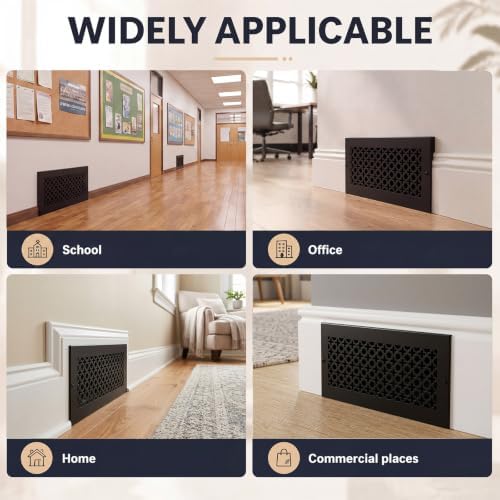Lewtemi 2 Pcs 12 x 6" Baseboard Register Grill Air Return Vent Cover Corner - Image 6