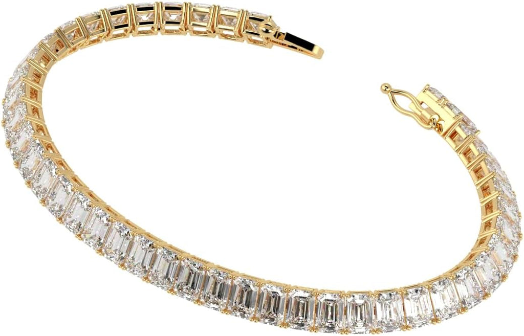 Houston Diamond District 2 to 28 Carat Lab Grown Diamond Classic Tennis Bracelet, 4-Prong Setting for Women (E-F Color, VS2-SI1 Clarity)