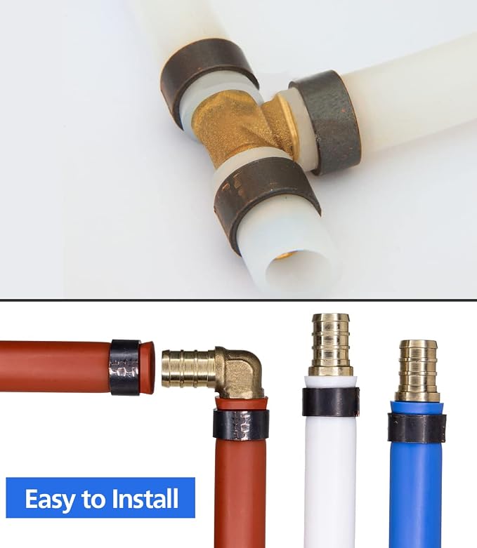 30pcs 1/2" PEX Fittings, Elbow TEE Straight Couplings Set, PEX Brass Crimp - Image 7
