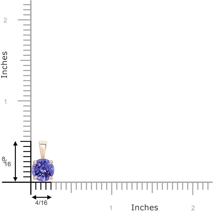 Angara Natural Tanzanite Solitaire Pendant for Women | Round Tanzanite Solitaire Pendant Necklace in 14K Solid Gold/Silver/Platinum With 18" Chain | December Birthday, Gemstone Jewelry Gift