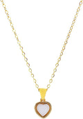 Cute Gold Heart Necklace for Women,18k Gold Plated Cubic Zirconia Charm Necklaces,Stainless Steel Women's Heart Stone Pendant Necklace for Women,16-18 Inches Adjustable Chain,Trendy Jewelry Gifts