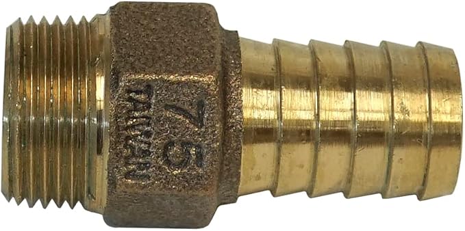 MFG No-Lead Bronze Adapter, 3/4" Male NPT x 3/4" Barbed, Connects Submersible - Image 5