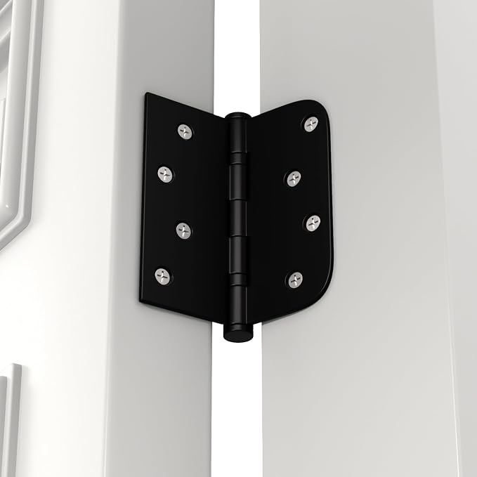 goldenwarm 3 Pack 4'' Matte Black Door Hinges – Ball Bearing 304 Stainless - Image 6