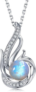 Birthstone Necklace for Women 925 Sterling Silver Phoenix Charm Necklace Birthday Anniversary Christmas Fine Jewelry Gifts for Women Mother Her, Adjustable Chain