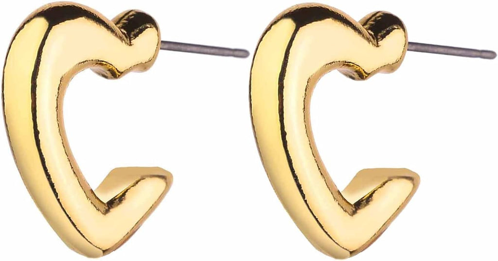 Wgoud Chunky Hoop Earrings Set 14K Gold Plated Hoop Earrings for Women Hypoallergenic, Thick Twisted Huggie Hoops Earring Set