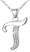 AEONSLOVE 925 Sterling Silver Initial Necklaces for Women, 26 Letters Pendants Necklace Gift for Mother, Daughter, Wife, 18 Inch Chain