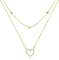 Layered Gold Necklaces for Women, Stackable 14K Gold Plated Necklace, Dainty Cross/Circle/Heart Pendant layered Necklace, Adjustable Dainty Gold/Silver Necklace Jewelry Set for Women