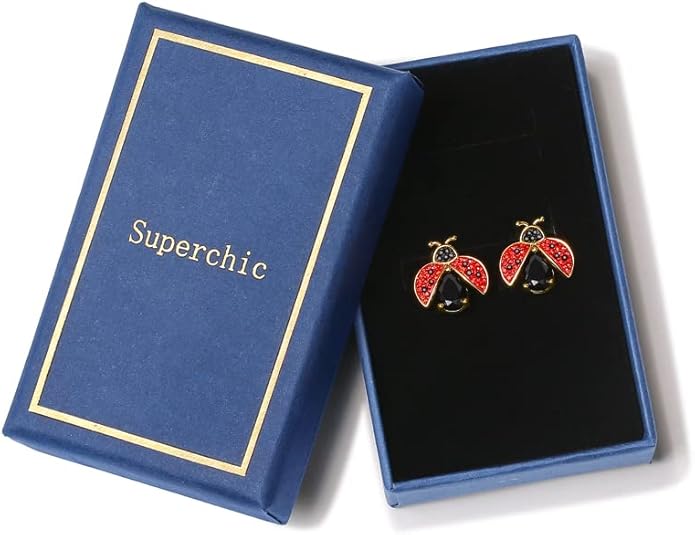 Superchic Ladybug Pendant Necklace Cute Cubic Zirconia with floating Crystals for Women Halloween Party Birthday Gifts