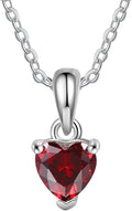 PaulaMax Jewelry Custom Birthstone Necklace for Women in 925 Sterling Silver, Mother's Day Necklace with 1 2 3 4 Heart Birthstones, Personalized and Customized Sterling Silver Chain 18" + 2"