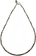925 Sterling Silver Chain, Italian-Made Jewelry Set with Gold Tone Accent (Luxurious Leather Gift Box Included)