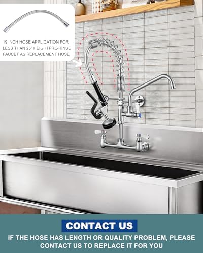 ALEASHA 21" Commercial Sink Faucet Wall Mount - Image 6
